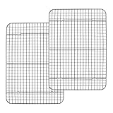 TEAMFAR Abkühlgitter, Rechteckig Edelstahl Kuchengitter Auskühlgitter, 2 Stück Mehrweg Backgitter für Backen Grillen Kühlen, 38,9cm*28,5cm*2cm, Gesund & Langlebig, Spülmaschinenfest