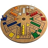 MENDUNER Kompaktes Schnellstrategie-Brettspiel aus Holz, 35,5 cm Durchmesser, für 2–6 Spieler, Braun