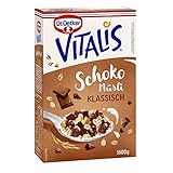 Dr. Oetker Vitalis Schoko Müsli klassisch: Großpackung Frühstücksmüsli mit Vollmilch- und Zartbitter-Schokolade, 4 x 1,5kg