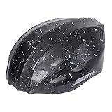 Vihir Helm Regenschutz Helmüberzug Regenhülle Helmschutz Fahrradhelm Regenüberzug Refleksstreifen Staubdicht-Universalgröße Elastisches Kanten Design Black