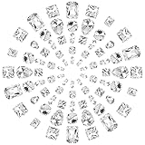 GORGECRAFT Strasssteine, verschiedene Formen, zum Aufnähen, Tropfenform, Kristall-Strasssteine, flache Rückseite, für Bastelarbeiten, Schmuck, Kleidung, Taschen, Schuhe, Kleid, transparent, 100 Stück