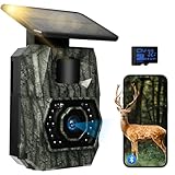 Wildkamera WLAN mit Handyübertragung App, Solar mit 5200 mAH Akku Bewegungsmelder nachtsicht 48MP 1296P ideale Wildtierkamera 0,1s schnelle Reaktion nachtsichtkamera Night Vision, IP66 Wasserdicht