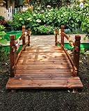 ZIMGOD Gartenbrücke Gartenlandschaftsbrücke Außenbereich Gehweg Pfad, Bogenförmige Fußgängerbrücke für Rasenfläche, Kleine Teichbrücken für Gartenlandschaftsbau, Länge 1,4 1,5 1,8 m(150cm (5ft))