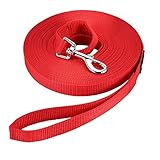 Schleppleine für Hunde, 3m /5m /10m /15m /20m /33m Nylon Hundeleine mit Robuste & Wetterfeste, Trainingsleine mit D-Karabiner und Griffpolster für Große bis Kleine Hunde (5m, Red)