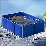 Durecoform PVC Canvas Fischteich für Aquakultur, Großer Aquarium Wassertank mit Ständer für die Zucht von Koi, Temporäres Halten Sichtleinwand
