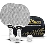 Senston Tischtennisschlägerset, professionelles Tischtennis-Paddel-Set für 2 Spieler, Ping-Pong-Paddel aus Verbundgummi, Spiele im Innen- oder Außenbereich.