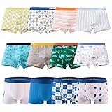 Boxershorts für Jungen Weiche Bequeme Boyshorts Dinosaurier Muster Boxershorts Unterwäsche 12er-Pack, 2–12 Jahre