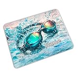 Schwimmen Vesperbrettchen mit Name/Namen/Frühstücksbrettchen Brotzeitbrettchen Schneidebrettchen mit Motiv und Personalisierung/Kinder/Vesperbrett Brotzeitbrett Frühstücksbrett Schneidebrett