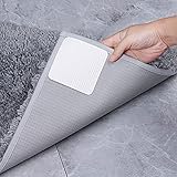 FuKuEn Teppichgreifer Antirutschmatte Vacuum Tech Antirutschunterlage für Parkettboden Fliesen Waschbarer Rutschmatte Teppich Anti Rutsch Anti Curling 10x10cm 4 Stück
