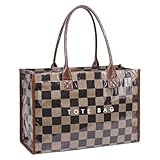 ALINUOYQ Lässige Umhängetasche aus PVC, großes Fassungsvermögen, Dupont-Papier-Tragetasche, Handtasche for den Pendelverkehr (Braun) (Stil 3)