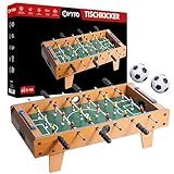 Kyto Tischkicker Kinder und Erwachsene, Kickertisch, Tischfussball 70x35cm, aus Holz, Ink. 2X Kicker Bälle
