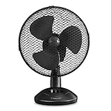 TROTEC Tischventilator TVE 8 – 25 Watt, oszillierend 90°, 2 Stufen, Ø 23 cm, sehr leise, schwarz