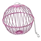 Happyyami Futterkäfig für Kaninchen Heuraufe Meerschweinchen Wurf Hey Nest nager automatisierte futterspender für kleintiere Ball aus dem Grasspender Hasenfutter Sprühfarbe Rosa