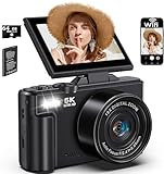 LONGYI Digitalkamera 5K 75MP Kamera Fotokamera und Vlogging mit WiFi, 64GB Karte, 18X Zoom, 3,0' LCD 180° Kompaktkamera Fotoapparat für Reisen, YouTube, Anfänger und Erwachsene (Schwarz)