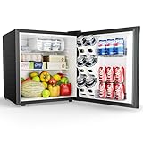 EUHOMY 46L Mini-Kühlschrank mit Umkehrbarer Tür, 7-Stufen Thermostat + Kühlbox, 39dB Ultra-Leise Kühlschrank klein für Schlafzimmer/Büro, Energieeffizient, Kompakt (Schwarz)