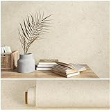 VEELIKE Tapete Betonoptik Beige Strukturtapete Beige Gips Tapete Selbstklebend Fototapete Betonoptik Tapeten Wohnzimmer Schlafzimmer Badezimmer Wasserfest Klebefolie Arbeitsplatte Küche 40cm × 300cm