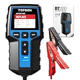Autobatterie Tester TOPDON BT200, 12V 24V batterietester kfz 100-2000 CCA, batterie tester auto Lade-Anlasser-System Autoatterie analysator für LKW Schiff SUV Boot
