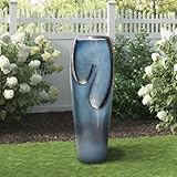 98 cm hoher Wasserbrunnen aus Glas für die Innen- und Außendekoration im Hausgarten