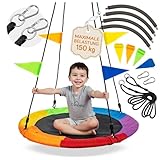 Campela Nestschaukel 100 cm – Höhenverstellbar bis 170 cm, 150 kg Tragkraft – Wetterfestes Oxford 600D mit gepolstertem Stahlrahmen – Für Kinder ab 3 Jahren, Garten, Balkon & Spielplatz