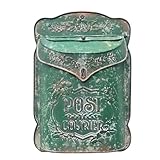 Z² BellaDecor Briefkasten Vintage Shabby Briefkasten Anthrazit Retro Postkasten Landhausstil Metall Wandbriefkasten Antik Stil Nostalgischer Garten Outdoor Deko
