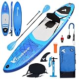 Freein SUP Aufblasbares Stand Up Paddle Board mit Kajak Sitz, SUP Boards für Erwachsene 335x84x15cm Stand-Up Paddling ISUP Zubehör Pump Adapter, SUP Kajak Paddel