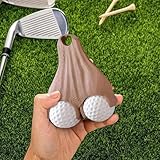 KRJGOERG Golfball-Hodenbeutelhalter, 3D-gedruckte Golfball-Halterung, lustiger Golfball-Halter, tragbare Golfball-Aufbewahrungstasche für Golfwagentasche oder Gürtel, Streich, gefälschtes Geschenk