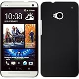 PhoneNatic Case kompatibel mit HTC One - Hülle schwarz Hard-case + 2 Schutzfolien