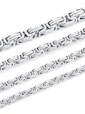 XIRUVE Königskette Breite 4mm/5mm/6mm/8mm, Länge 46-76cm Wählbar Kette Herren Edelstahl Halskette (S 8mm,76cm)