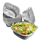 Xinsenke Grill Aluschalen 30 Stück, 1200ml Alu Grillschalen 17×17×5,2cm, Aluschalen für Grillen, Backen, Braten und Kochen, Fettauffangschalen und Alu Tropfschalen