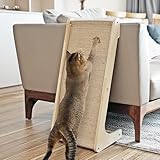 PETKARAY Kratzbrett Katzen, Sisal-Katzenkratzbaum, L-förmiger Katzenkratzbaum für Hauskatzen, Wandmöbelschutz mit Katzenminze (große Größe)