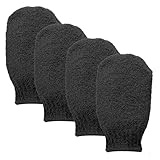 Wanmu 4 Stück Peeling Handschuhe, Exfoliating Gloves für Frauen, Scrub Wash Mitt zum Baden oder Duschen, Peeling Handschuh für Hautmassage Entfernen Abgestorbener Haut Sonnenbräune Entfernen