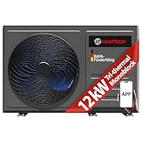 HANTECH Wärmepumpe Heizung 12 kW Monoblock Luft-Wasser A+++ R32, Tri-Thermal, WIFI, App, 3-Zonen Steuerung, Urlaubsmodus, Anti-Frost, BAFA-förderfähig, SG-Ready mit zusätzlichem Heizstab