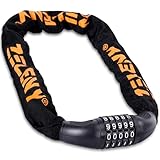 ZELENY Fahrradschloss hohe Sicherheit 7mm, Zahlenschloss mit 5-Stelliger Zahlencode, 90cm Kettenschloss Fahrrad Schloss, Fahrrad-Kettenschlösser für Bikes Motorrad e Scooter