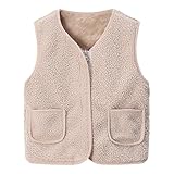 Baby Weste Mäntel Winter Fleece Jacken Teddy Weste Fleece Jungen Mädchen Kinders-Gilet Outfits Schneeanzug Armellos Waistc Oat Kleinkind Ärmellose Warmen Weste Vest Jacke Jungen (White, 7-8 Years)