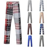 Herren-Anzughose, enge Passform, elegante lässige karierte Hose für Männer, UK stilvoll und vielseitig, karierte Hose, Skinny-Plaid-Kleid, Joggen, mit Taschen, Business-, Büro-Hose, Freizeithose
