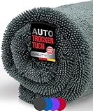 Ivality® Auto Trockentuch XXL 40x60 cm Ultra Saugstarke 1800 GSM Motorrad Twisted Towel mikrofasertuch - fusselfreie & Lack-schonende microfasertuch autopflege - Grau