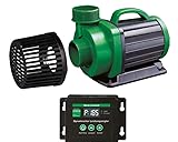regelbare Teichpumpe Vario Control 22000-S | WAGNER GREEN eco Filterpumpe mit 22.000 l/h | regulierbar mit externem Controller | einsetzbar als Bachlaufpumpe oder Wasserfallpumpe