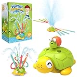Fullware Wasserspielzeug Kinder, Kleinkind Outdoor Spielzeug, Gartenspielzeug 3-in-1 Drehende Wasserspritz-Schildkröte, Wasserspiel Garten Kinder Draußen Sommerspielzeug für 3 4 5 6 7 8 Jahre alte