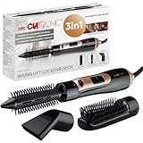 Clatronic® Warmluftbürste 3 Aufsätze | für alle Haarlängen | Föhnbürste mit Kaltstufe für Style-Fix | 2 Stufen | Rundbürstenföhn Hairstyler | 360° Kabel | Warmluftbürste für kurze Haare | HAS 3818