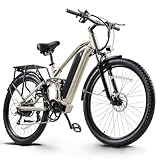 Ficyacto E Bike Herren 27.5 Zoll E-Mountianbike 48V17,5AH Akku Vollefederung Elektrofahrräder 25km/h Trekkingrad E-Cityrad