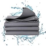 Strapazierfähige, wasserdichte Abdeckplane, 4,5 x 6,4 m, reißfeste Poly-Plane mit Ösen und verstärkten Ecken, dicke 19,6 mm große Segeltuchplane für Schutz im Freien