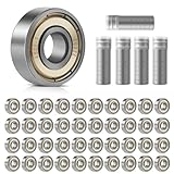 50 Stück Kugellager, 608ZZ Kugellager, Kugellager 8x22x7 mm, Double Shielded Miniatur Rillenkugellager, Carbonstahl Präzisionslager, 608 Kugellager für Skateboards, Rollerblades, Fahrräder, Hausgeräte