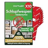 PATTLER® Schlupfwespen gegen Kleidermotten - 10 Karten à 1 Lieferung - Effektiv Kleider Motten bekämpfen - Alternative zur Mottenfalle, Mottenspray, Pheromonfalle (10 Karten à 1 Lieferung)