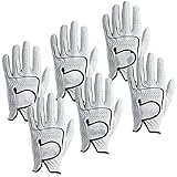YETGFBH Golfhandschuhe 6 Stücke Weiche Leder Herren Golfhandschuhe Linke Hand Recht Größe Von Klein Bis XXL(6 Pc-Left Hand,L)