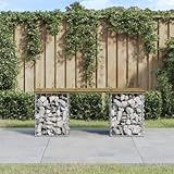 GCHDHAPB Gartenbank Gabion Design 103x31x42cm imprägniert Kiefer Outdoor Sitzbank Outdoor Sitzbänke