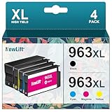 NewLift 963XL Multipack Kompatibel für HP 963 HP 963XL Druckerpatronen für HP officejet Pro 9010 patronen,9020 9012 9022 9014 9015 9016 9018 9019 (963XL Multipack,4er-Pack)