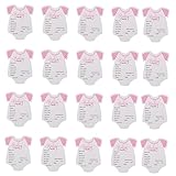 Generisch 20St Monat Aufkleber Babyspielzeug Bekanntmachung Babyparty für geburtskarten babyratgeber neugeborene partyzubehör neue Papakarten Hochwertige selbstklebende Aufkleber Rosa