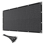 Aruobru Schattiergewebe 1,52x15,2m HDPE Schattiernetz 170 g/m² Sichtschutz Wetterfest Zaunblende Blickdichte Windschutz und UV-Schutz für Balkongeländer