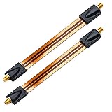 deleyCON 2x Fensterdurchführungen SAT Kabel 17cm Flexibel 26cm Länge Kupplung Fenster & Türen Vergoldet Extrem Flach Geschirmt Klebepads - Kupfer