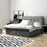 Imebel Boxspringbett 180x200 mit Bettkasten - Bett mit Matratze und 2 Bettkästen - Schlafzimmerbett mit Topper - Bequemes und Elegantes Doppelbett für das Schlafzimmer